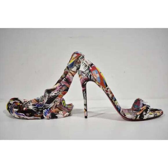 Christian Louboutin Sandale Du Desert 100 OH Xtian Lace Up Sandal Heel Pump 37.5 - Picture 2 of 9